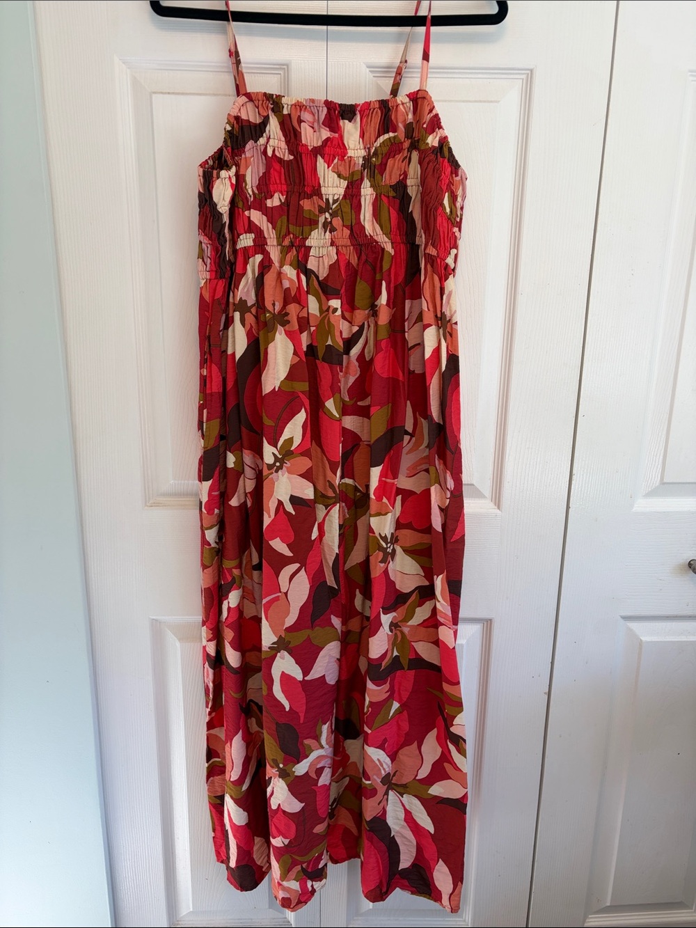 a new day Red Floral Smocked Maxi Dress